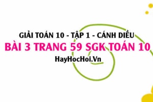 Giải bài 3 trang 59 Toán 10 Tập 1 SGK Cánh Diều